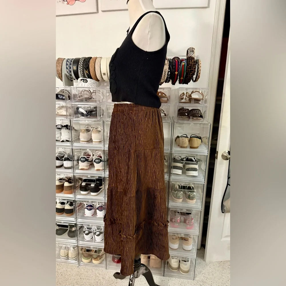 🌷Brand New Rich Brown Tiered Maxi Skirt - Picture 4 of 5